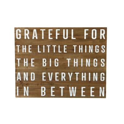 VIP Wood 36.22 in. Multicolor Wall Sign Grateful For…