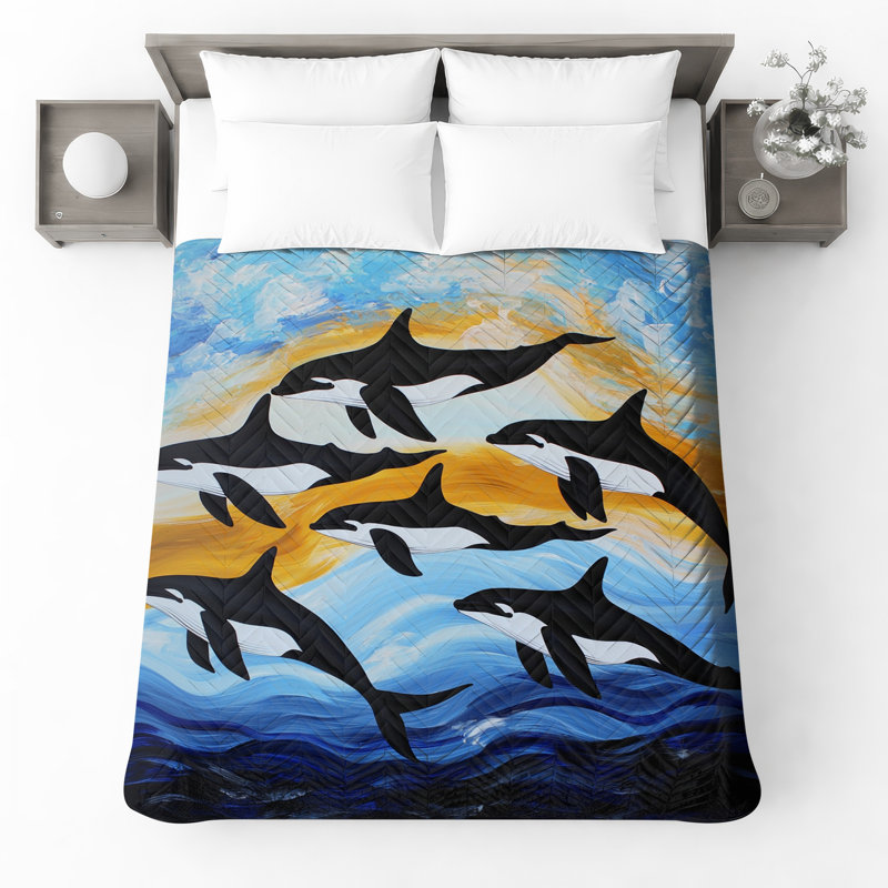 Couvre-lit matelassé Orcas, Lit simple