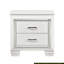 Table de chevet glamour pour chambre à coucher, blanc, 2 tiroirs avec ornementation en faux alligator - tiroirs, finition blanche, texturé, éclairage à DEL, poignées-1442431710