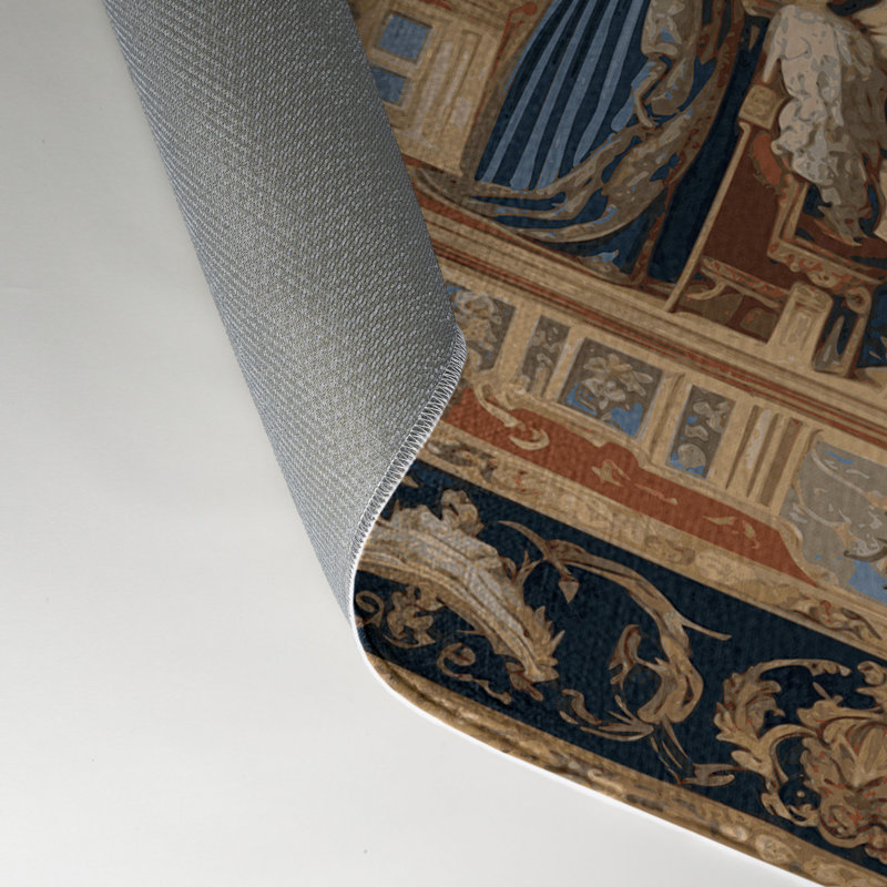 Tapis d'intérieur et d'extérieur brun français, Rectangle 9 pi x 12 pi