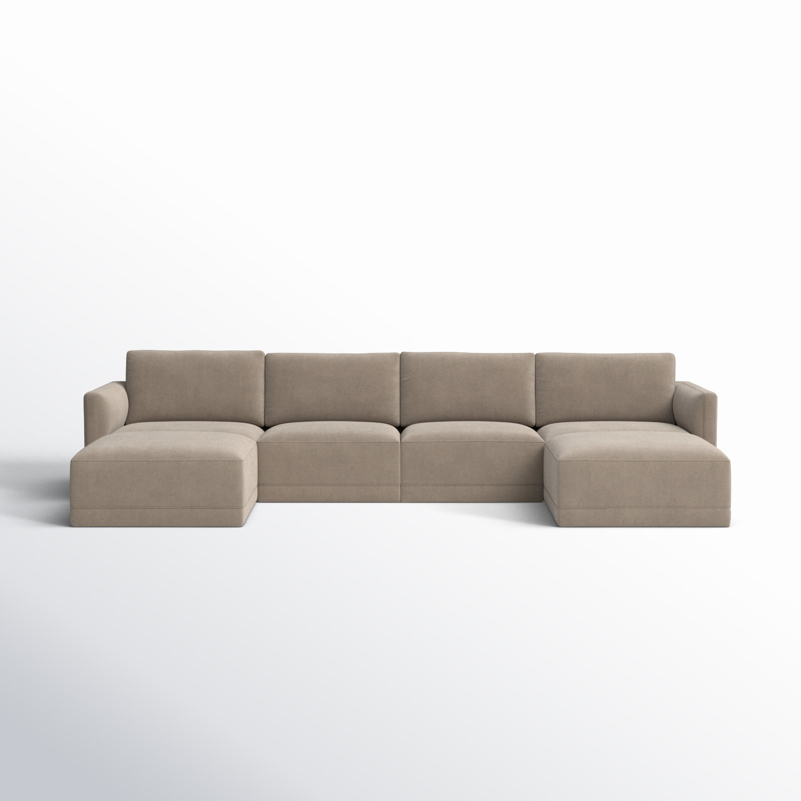 Deirdre Modular Upholstered U-Sectional, Taupe Velvet