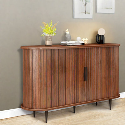 Buffets et armoires de rangement spacieux, armoire moderne en MDF noyer pour la salle à manger
