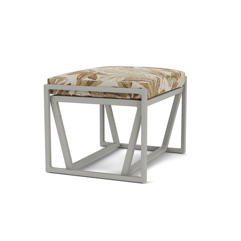 Summit Outdoor Ottoman, Platinum, Botanic Willow