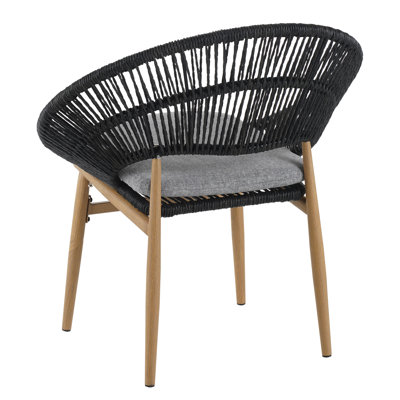 Of 2 Dark Gray Dining Chairs With Finished Legs, Ergonomic Funnel Pattern, For All Outdoor Get-Togethers One Form, Gatherings