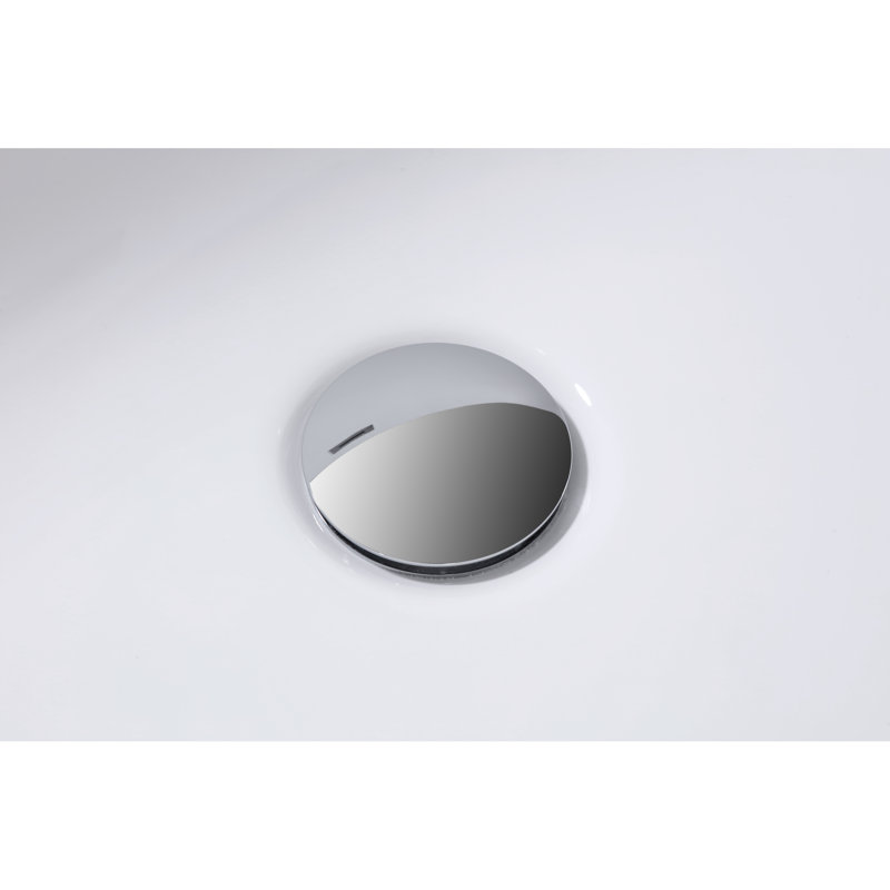 Acrylic Freestanding Oval Bathtub with Chrome Drain, 55 Inches