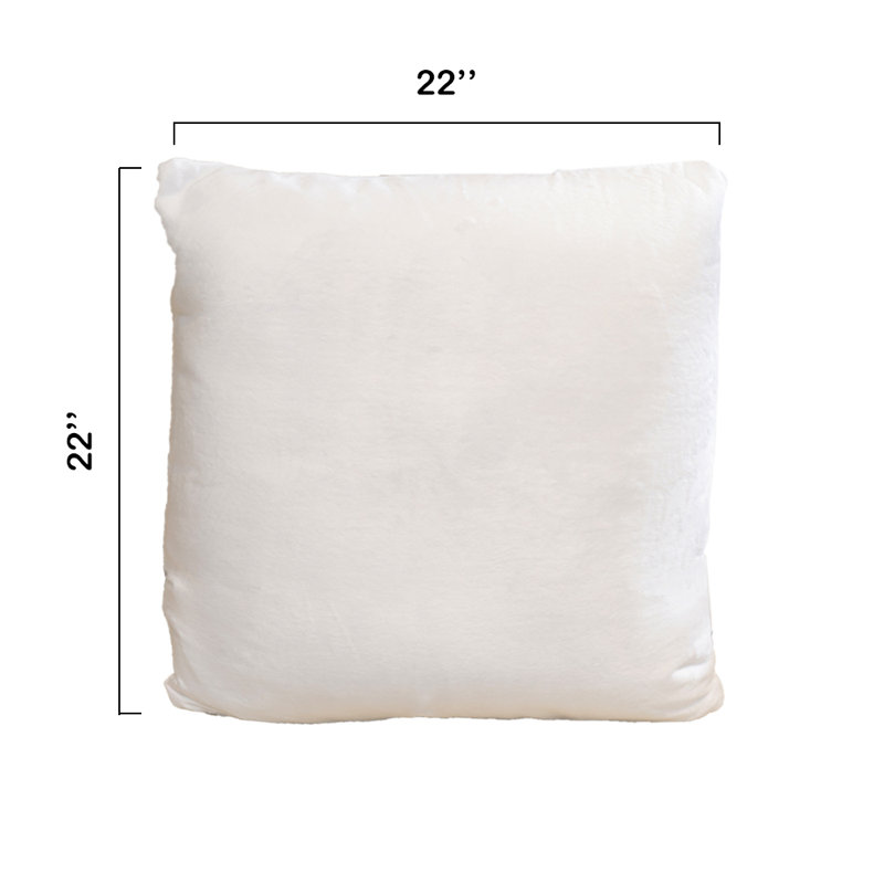 White Velour Decorative Throw Pillows Set of 2 with Inserts