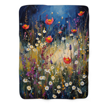 Fleurs des champs - couverture de qualité supérieure 1 pièce
