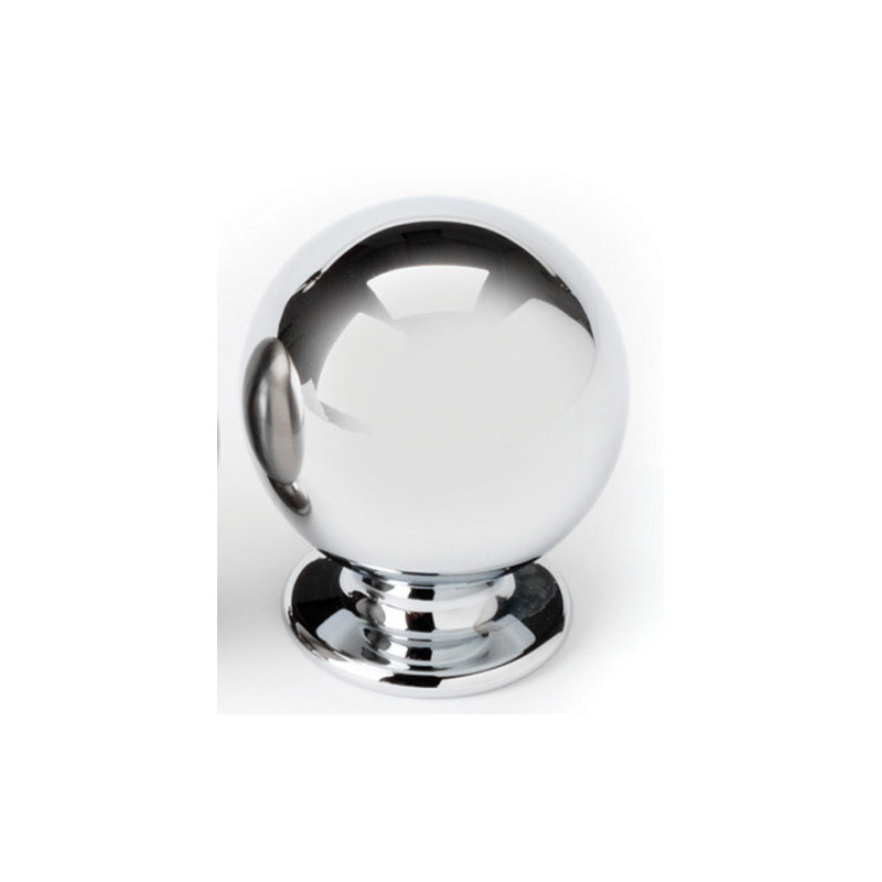 Round Knob, 1.25" H x 1" W x 0.75" D, Polished Nickel