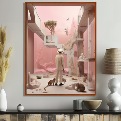 «Artist Portrait White Hat and Cats - Man», art mural