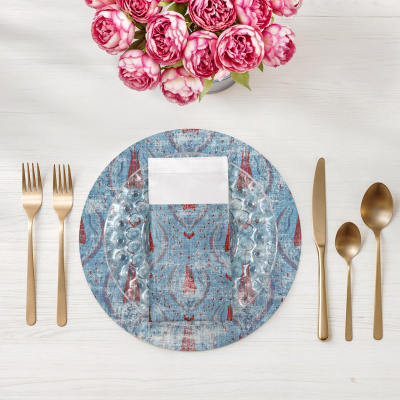Byzantine Jewel Cotton Sateen Dinner Napkins, Blue