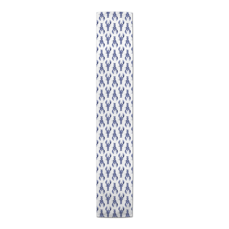 Claybrook Rectangle Polyester Table Runner, 90" x 16", Navy Blue