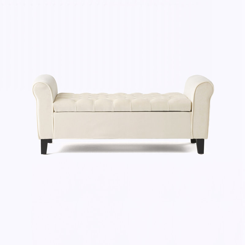 Storage Bench with Rolled Arms