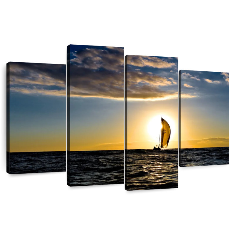 Sailboat Sunrise, H 32 po x l 52 po