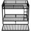 Lit superposé double au-dessus d'un lit gigogne double en métal noir avec conception anti-bruit, structure stable de taille sous rangement, revêtement, garde-corps-2138120345
