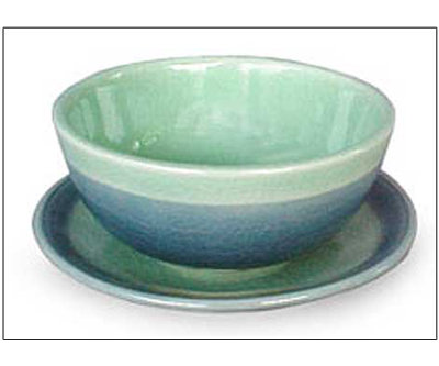 Celadon Handmade Earthenware Dinnerware Set - Service for 1