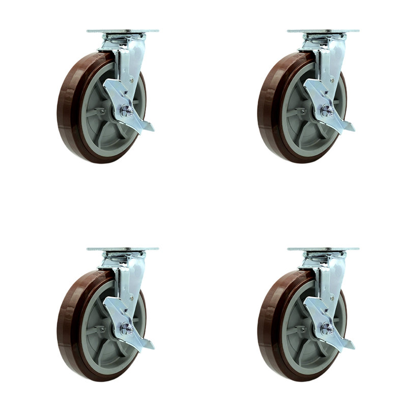 4 Piece Polyurethane Caster Set