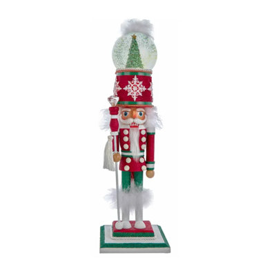 Kurt Adler Hollywood Nutcracker, Battery Operated Musical Water Globe Hat, 21in