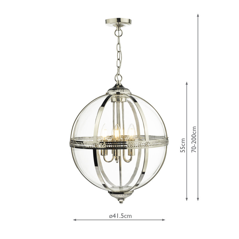 Silber 1 - Light Bulb Pendant, Polished Nickel, 5