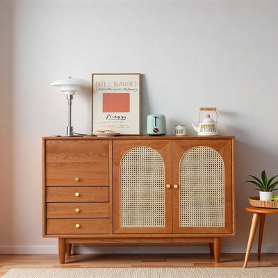 Japanese-Style Creative Rattan Accent Cabinet