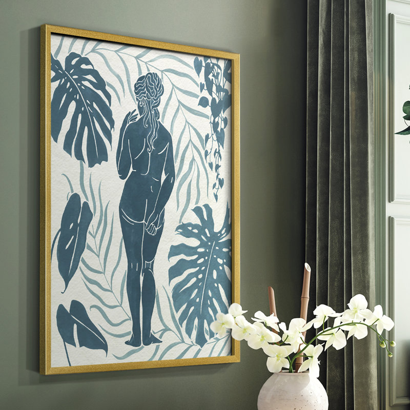 Moon Gazer III, reproduction encadrée - bois massif, Or, H 10 po x l 8 po