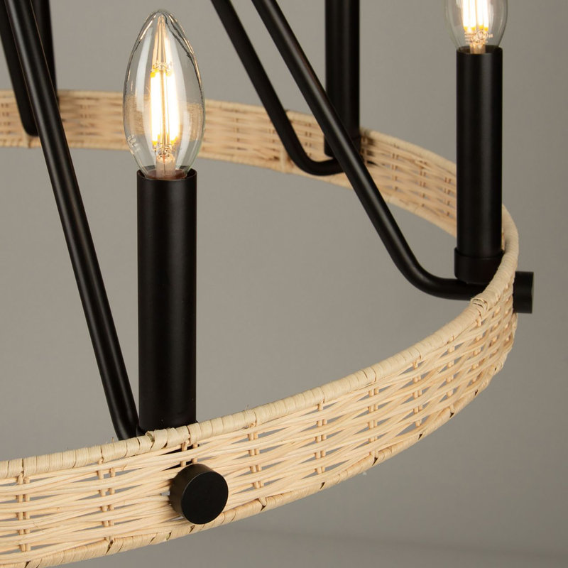 Lustre 8 lumières Braneisha noir