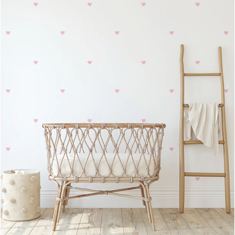 Adhésif décoratif petit coeurs, Rose tendre