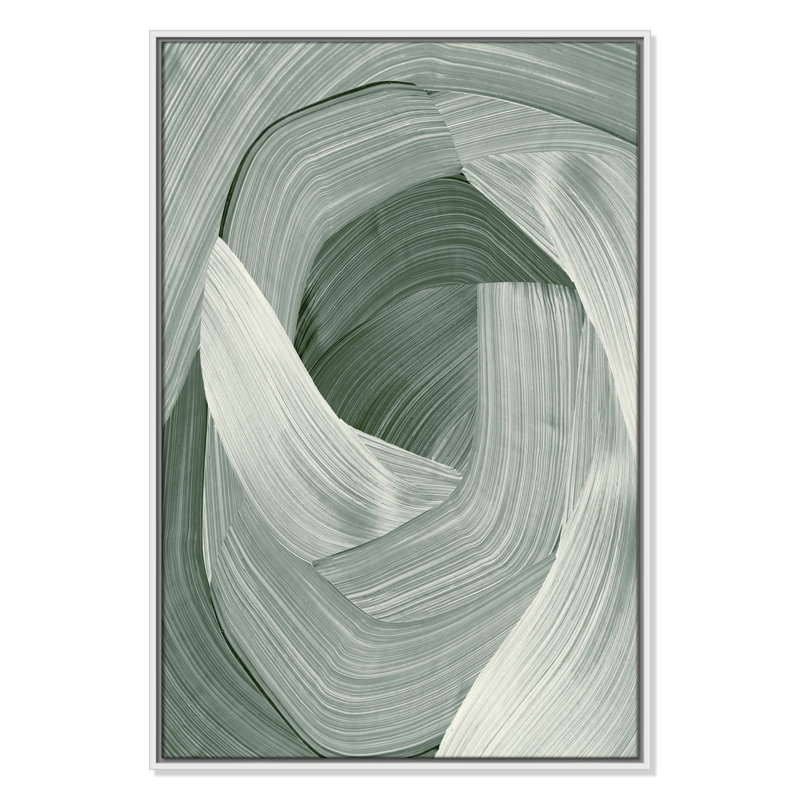 «Wyn Enriched Emerald - Floater Frame», reproduction d'impression sur toile, Blanc / Blanc, H 37,5 po x l 25,5 po