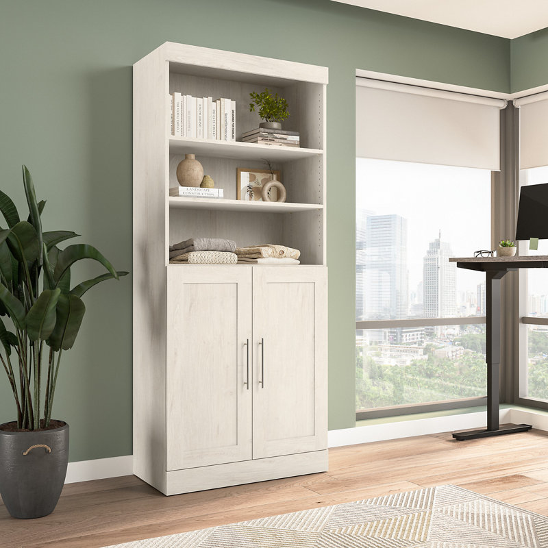 Arlex Walk-In Tower, Linen White Oak, 83.66" H x 25" W x 18.19" D