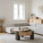 33'' Modern Round Coffee Table with Hidden Storage, 3 Block Legs Sturdy Center Accent Table-651214718