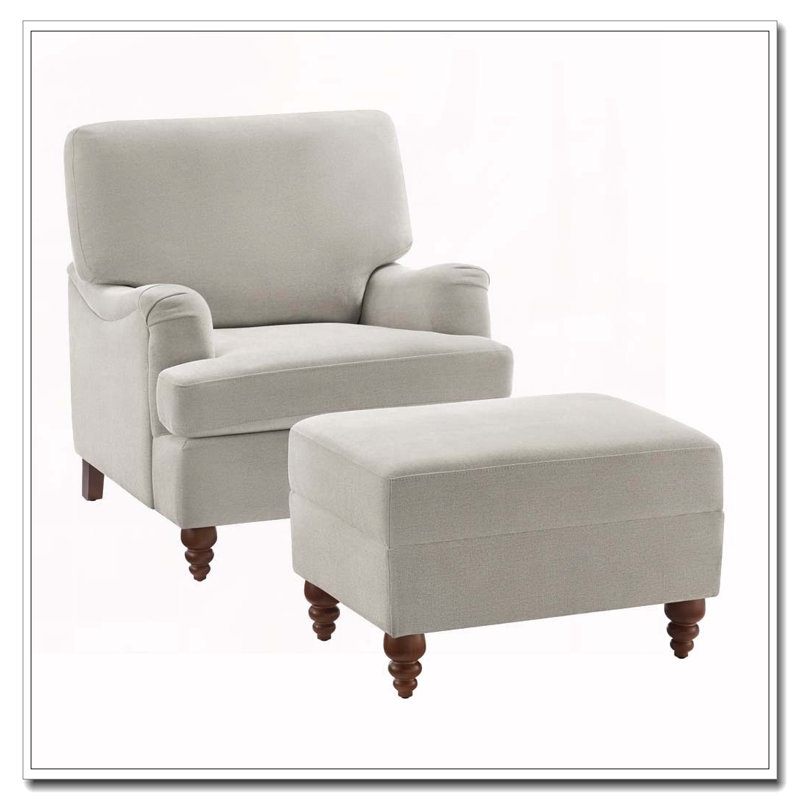 Chaise d'appoint rembourrée avec repose-pieds
