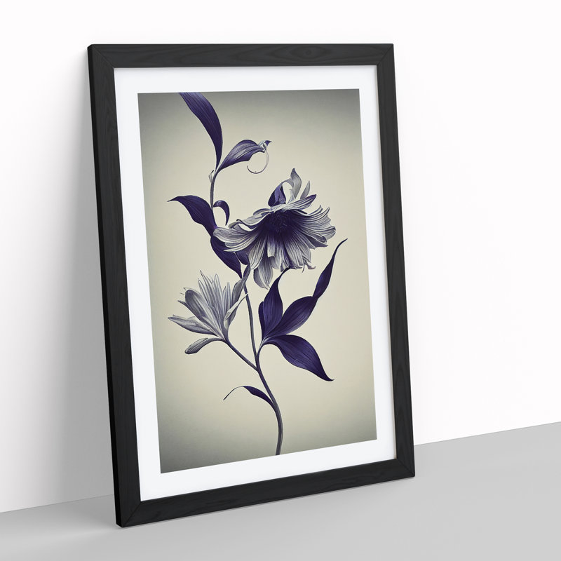 The Picturesque Flowers - Single Picture Frame Painting, Black, 64cm H x 46cm W x 2cm D