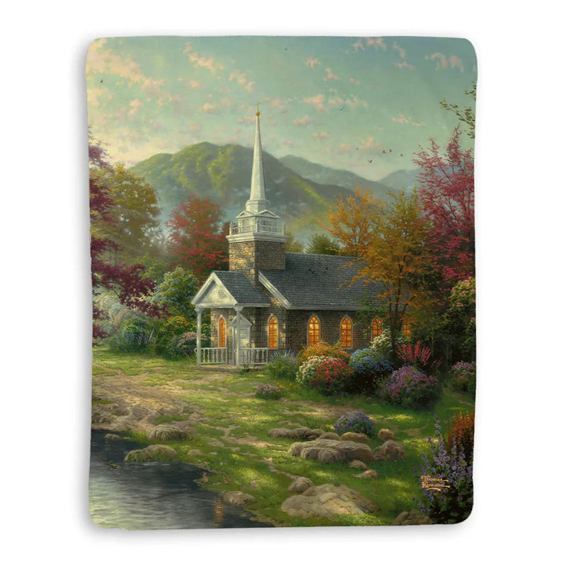 Jeté en sherpa Thomas Kinkade
