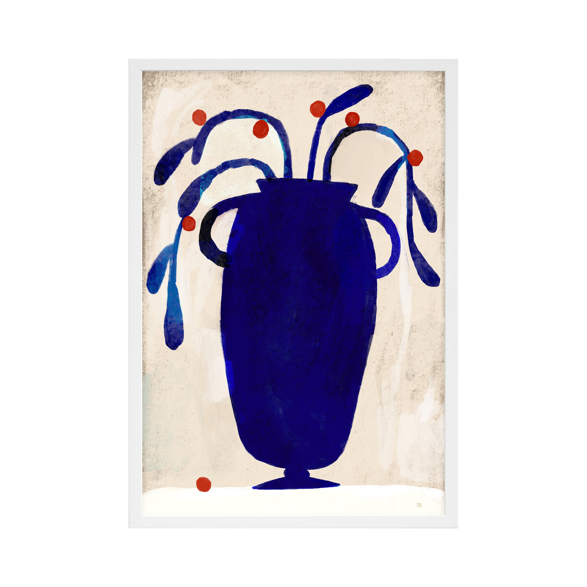 Red Berries by StudioM, White, 38" H x 26.5" W x 1.25" D