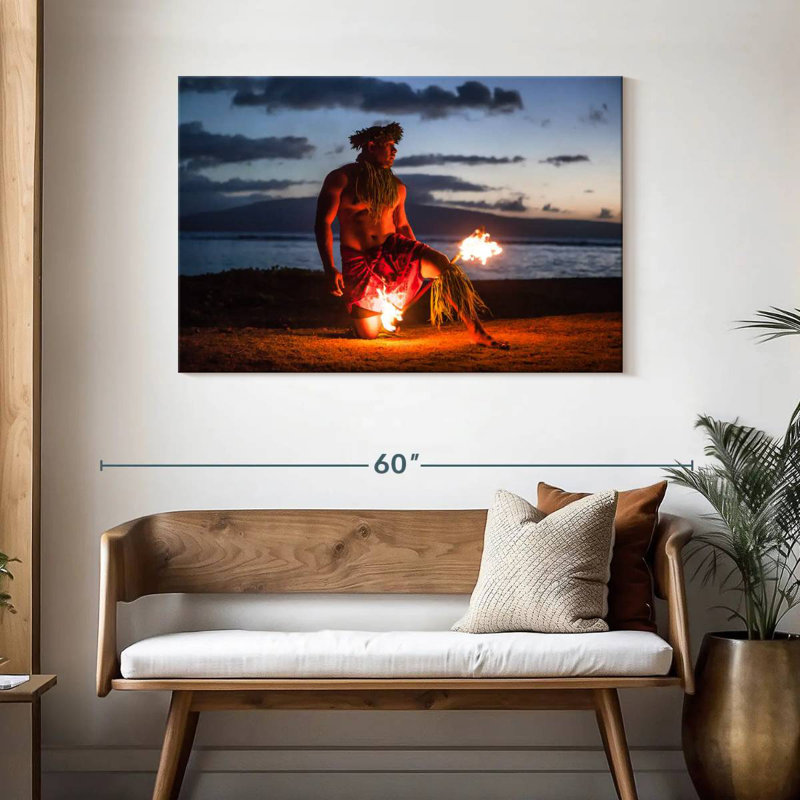 Leisha, danseuse de feu à Hawaï, H 30 po x l 45 po
