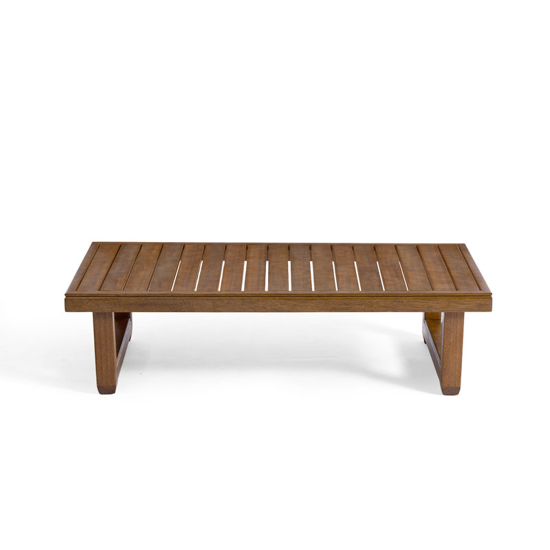Rectangular Outdoor Coffee Table, Natural Wood 