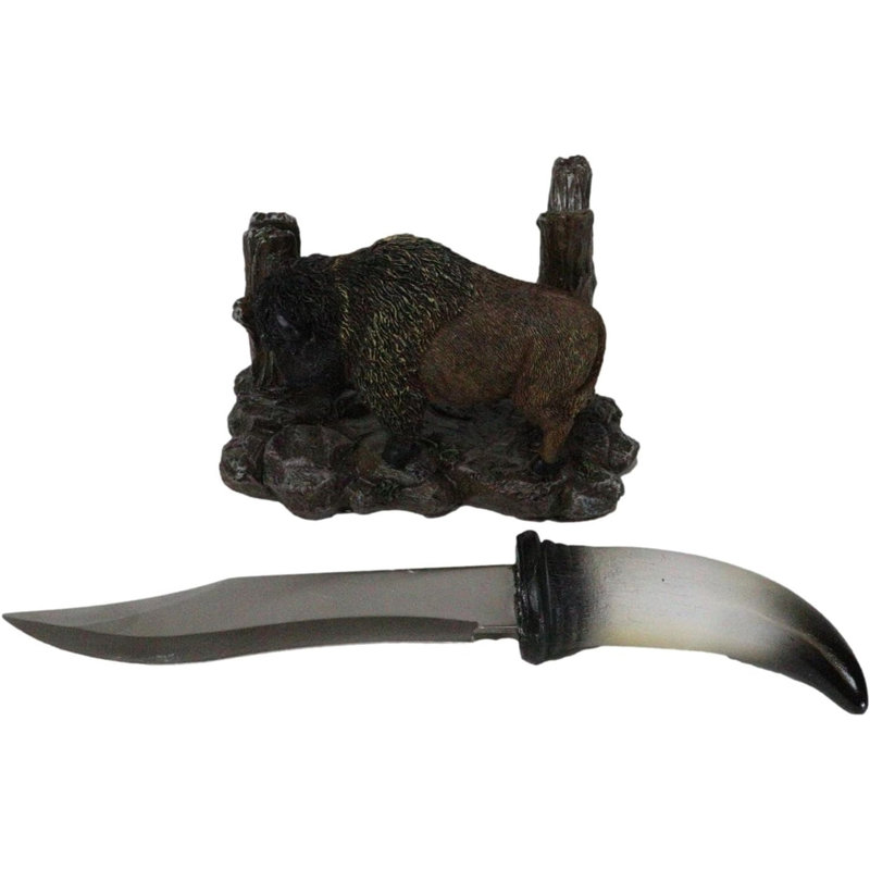 Ensemble d'ouvre-lettres en acier inoxydable Rustic Western Native Bison Buffalo