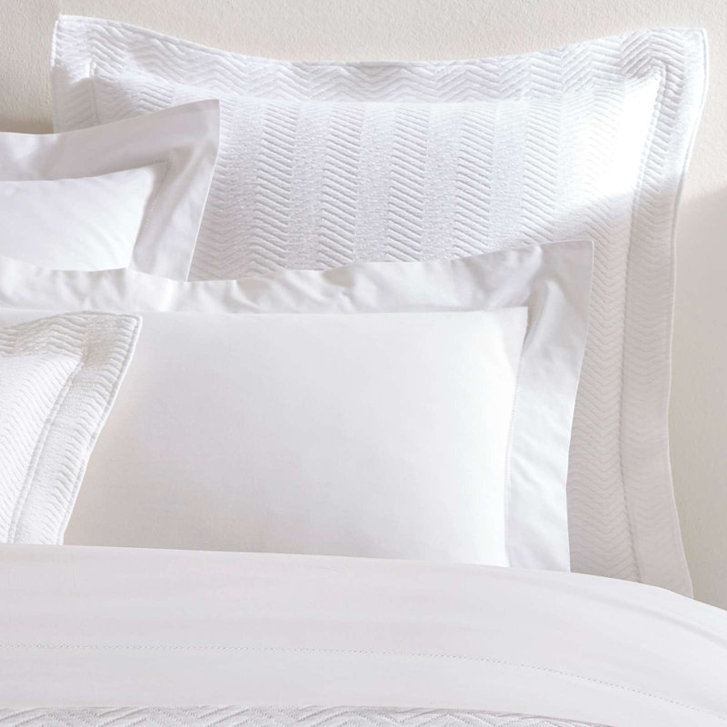White Cotton Matelassé Standard Sham
