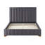 Structure de lit grand format moderne avec structure de lit grand tapissier et tête de lit avec tête de lit en tissu et lattes de bois, sommier non requis, sommier gris foncé-1101546317