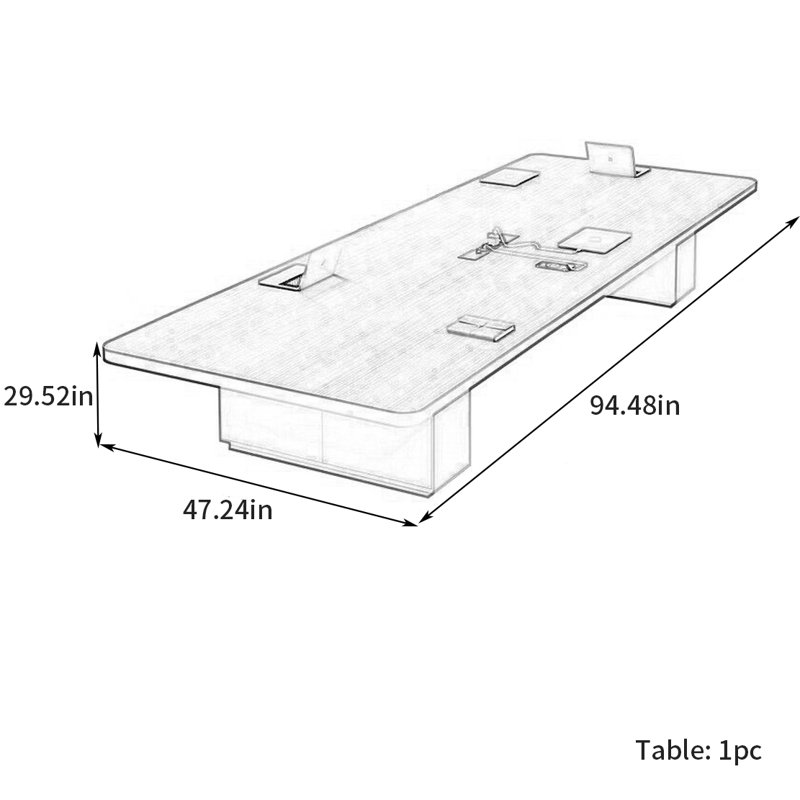 Table de conférence Modern Office Premium, H 29,52 po x L 94,48 po x l 47,24 po
