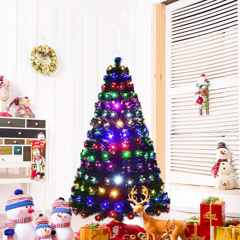 Lighted Artificial Fir Christmas Tree, 150cm H x 84cm W x 84cm D