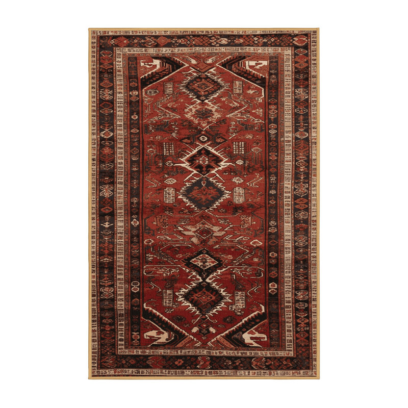 Tapis brun lavable à la machine, Rectangle 5 pi x 8 pi