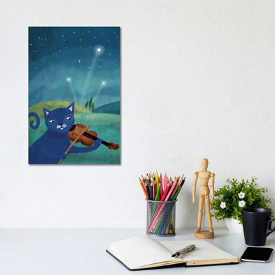 Cat And Violin by Mia Charro - Wrapped Canvas Gallery-Wrapped Canvas Giclée
