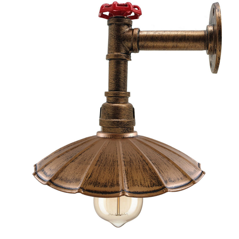 Infield Armed Sconce, Brushed Copper