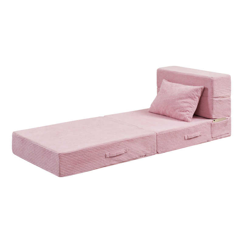 Canapé-lit convertible, canapé-lit simple pliable, Canapé de plancher simple 26 po, Rose