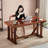 Dark Walnut Rectangular Solid Wood desks-107658579