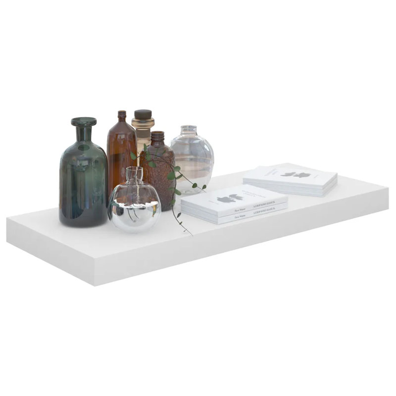 Arsis 4 Piece Metal Floating Shelf, 3.8cm H x 23cm W x 40cm D, High Gloss White