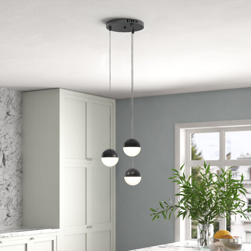 Coan 3 - Light LED Cluster Pendant, Black
