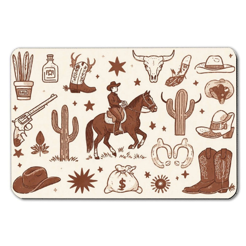 Tapis pour salle de bain Western Cowboy, 16 x 24 po