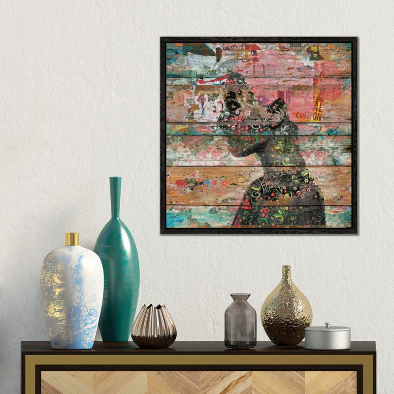 Diego Tirigall - Print on Canvas, 45.72 cm H x 45.72 cm W, Black Floater Framed