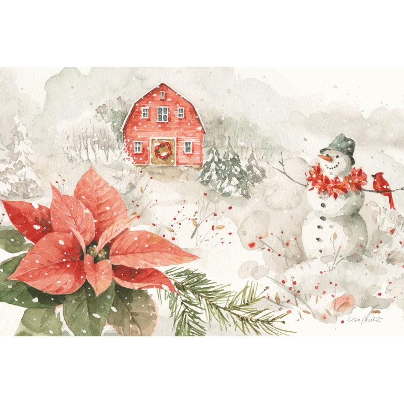 Laurrie Poinsettia Village I par Lisa Audit, H 24 po x l 36 po x P 1,25 po